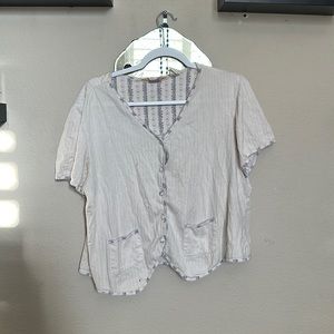 white short sleeve button up
